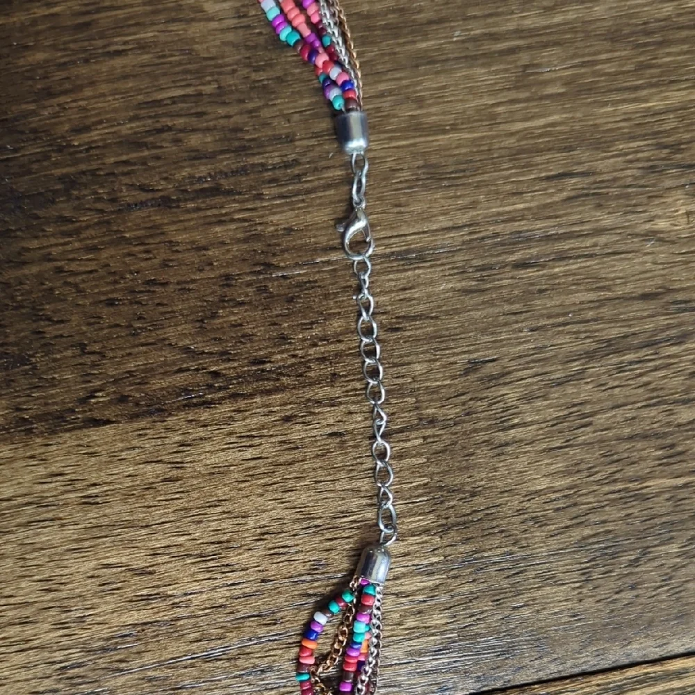 Multicolor Beaded Tassel Necklace‎